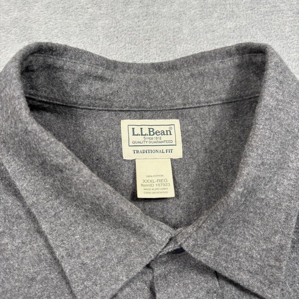 L.L. Bean Chamois Flannel Shirt Men's 3XL Long Sleeve Heavyweight Maroon Outdoor - Picture 2 of 7